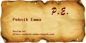 Peknik Emma névjegykártya